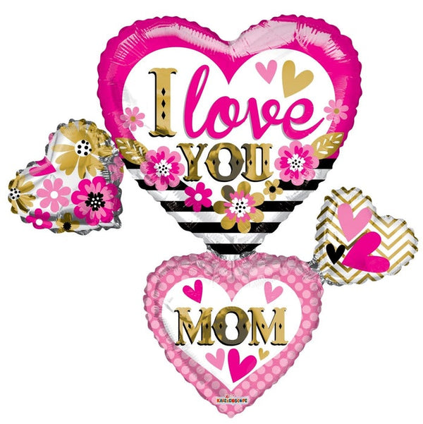 36″ I Love You Mom Many Hearts - Single Pack