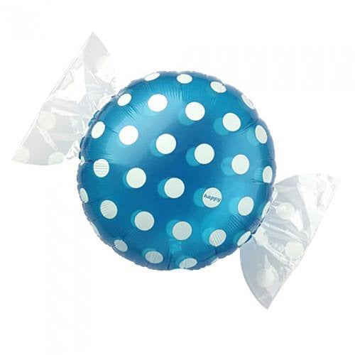25” Polkadot Candy Foil Balloon - Blue and White