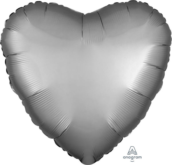 Satin Luxe Platinum Heart 17” (Single Pack)