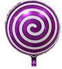 18” Spiral Circular Candy Foil Balloon - Violet & White