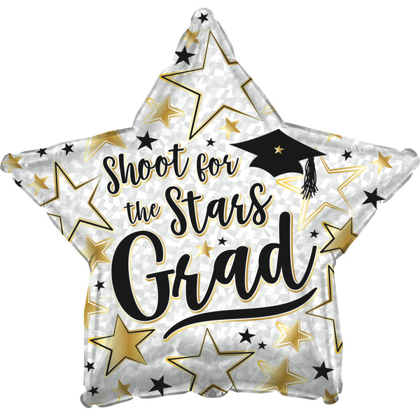 18” Shoot for the Stars Grad- Foil Balloon.