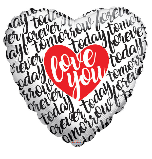 36” Love You Script Foil Balloon