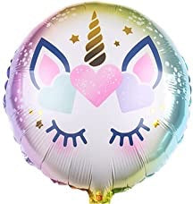 18” Unicorn Face w hearts Foil Balloon