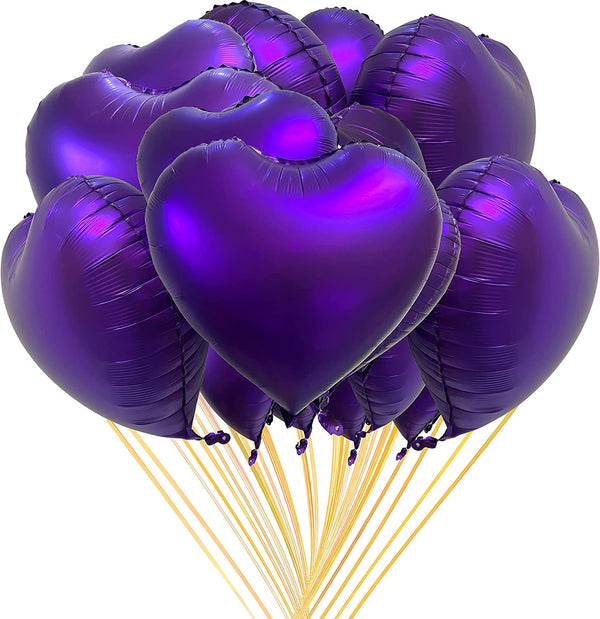 18” Metallic Purple Heart Foil Balloon