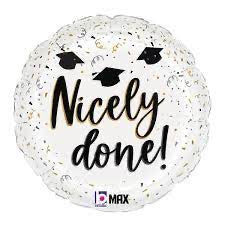 2 Sided Satin Happy Graduation Confetti  Balloon - 18”