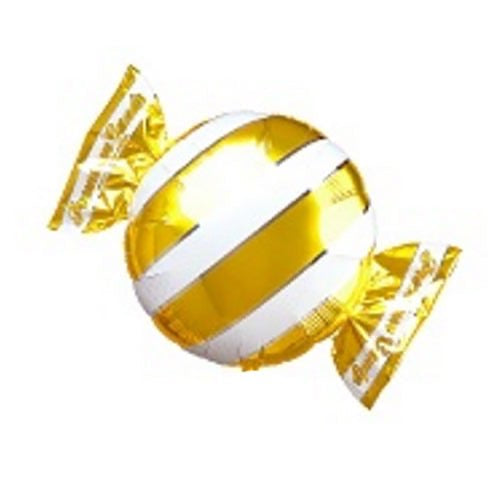 25” Premium Candy Stripes Foil Balloon - Gold & White