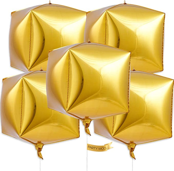 22” Gold Cube Foil Balloon