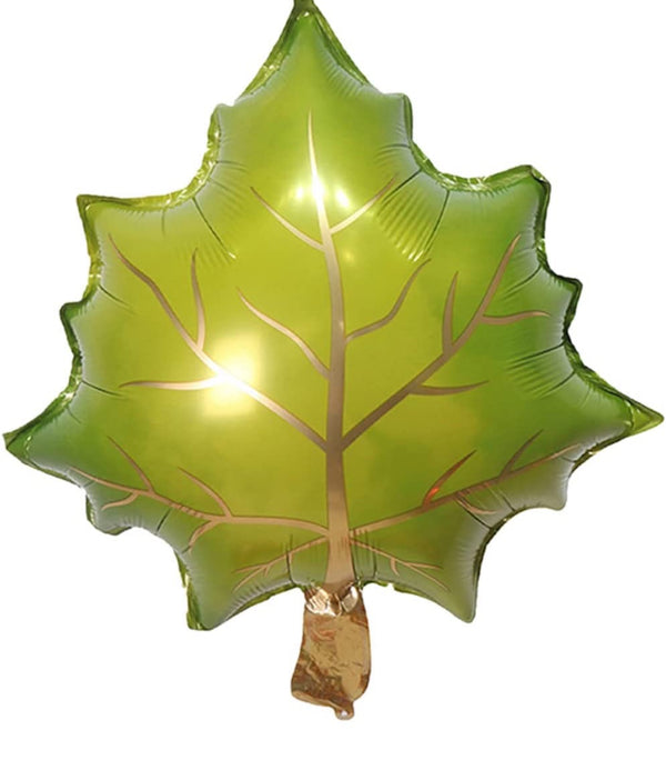 24” Maple Leaf Foil Balloon Green -Fall