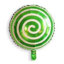 18” Spiral Candy Cane Green / White Foil Balloon