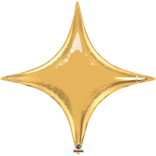 40” Gold Starpoint Four Point Star Shape Foil Balloon