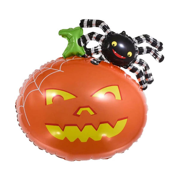 20.1” x 25.6” Halloween Pumpkin & Spider Foil Balloon