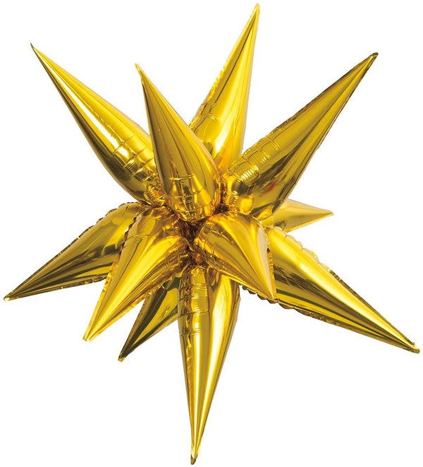 Starburst Gold 3D Foil Balloon Large 26”