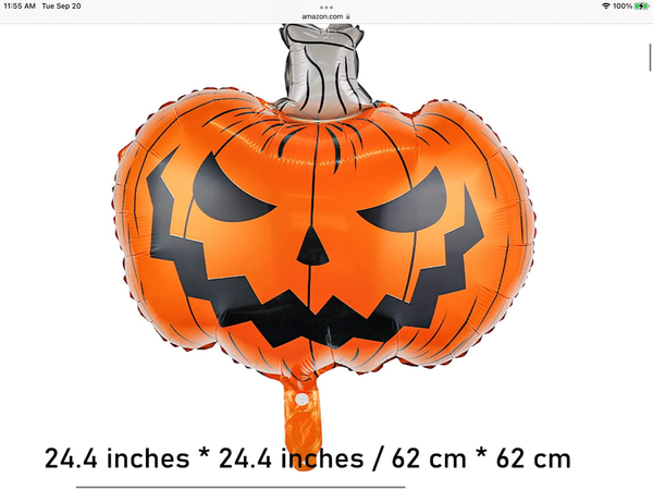 24.4” Halloween Pumpkin Foil Balloon