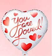 18” Heart “You are Loved” Foil Balloon