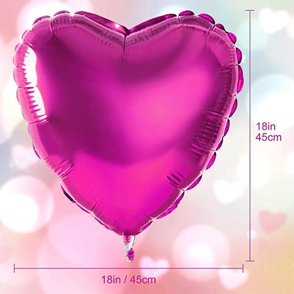 18” Fuchsia Heart Foil Balloon