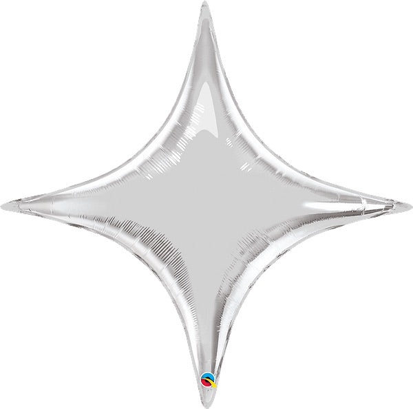 40” Silver Starpoint Four Point Star Shape Flil Balloon