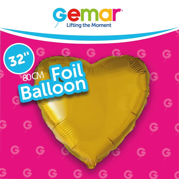 32” Foil Heart Gold