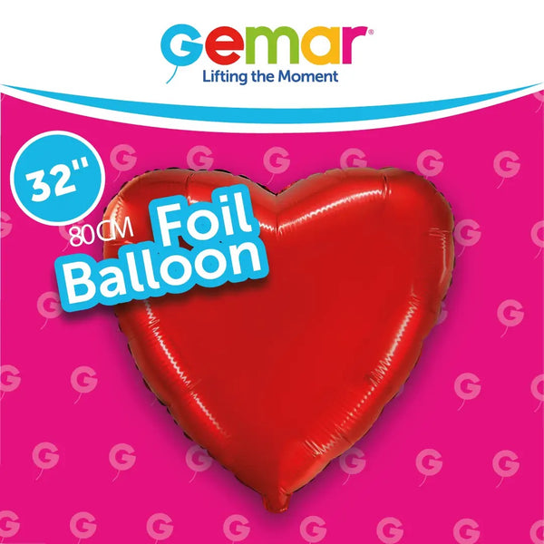 32” Foil Heart Red