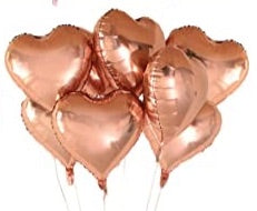 18”  Gold Rose Heart Foil Balloon