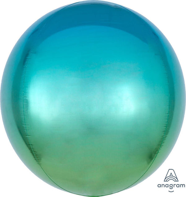 15” Ombré Orbz Blue & Green Foil Balloon