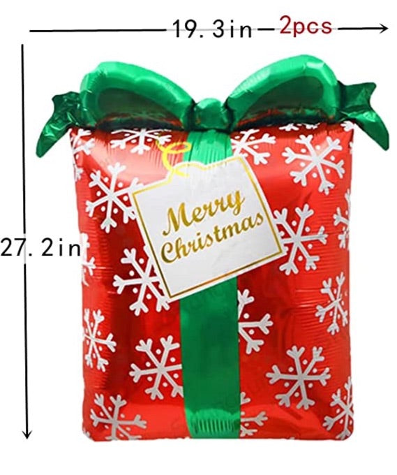 27” Cane Gift Box with Ribbons Foil Balloon