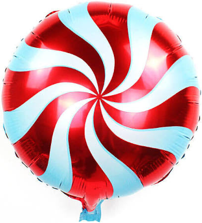18” Candy Swirl Red / White Foil Balloon