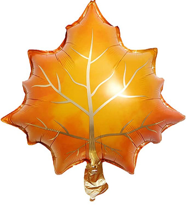 24” Maple Leaf Foil Balloon Orange-Fall