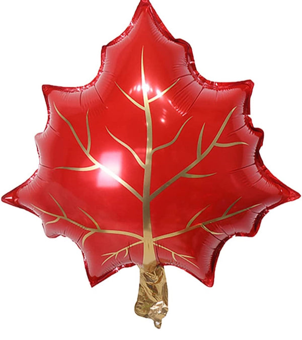 24” Maple Leaf Foil Balloon Red-Fall