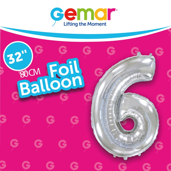 32” Number 6 Silver