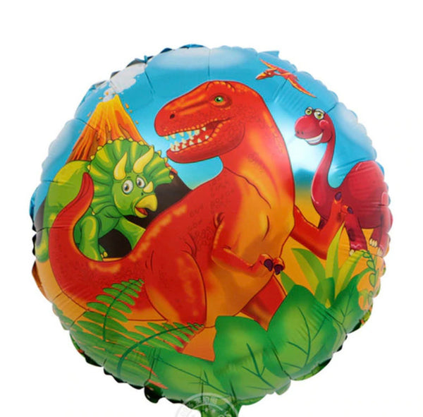 18” Orange & Green Dinosaurs Foil Balloon