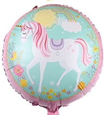 18” Unicorn Standing Round Foil Balloon