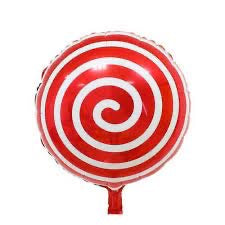 18” Candy Spiral Red/ White Foil Balloon