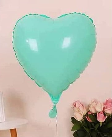 18” Aqua Heart Macaron Foil Balloon