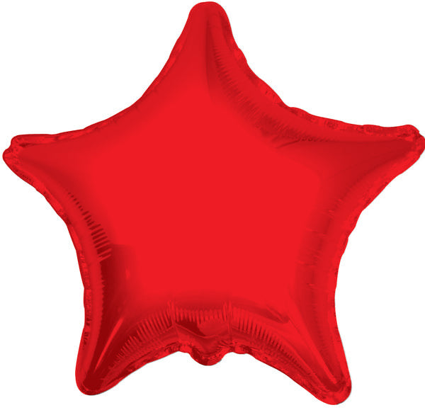 10” Solid Star Red Foil Balloon