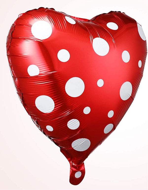 32” Polka Dot Red & White Foil Balloon