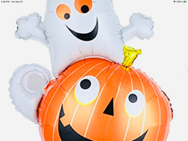 32” Halloween Pumpkin Ghost Foil Balloon