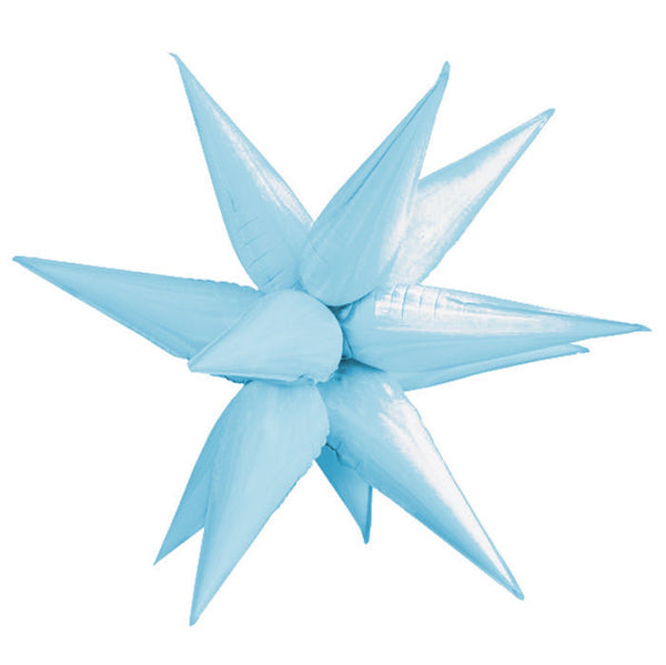 Starburst Light Blue 3D Foil Balloon Large 26”