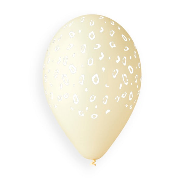 Cheetah Printed Balloon,  GS110-417 Ivory, 50 Balloons per package of 12” each