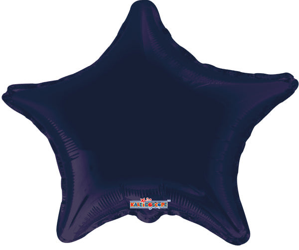 18” Solid Star Navy Blue  Foil Balloon- Flat