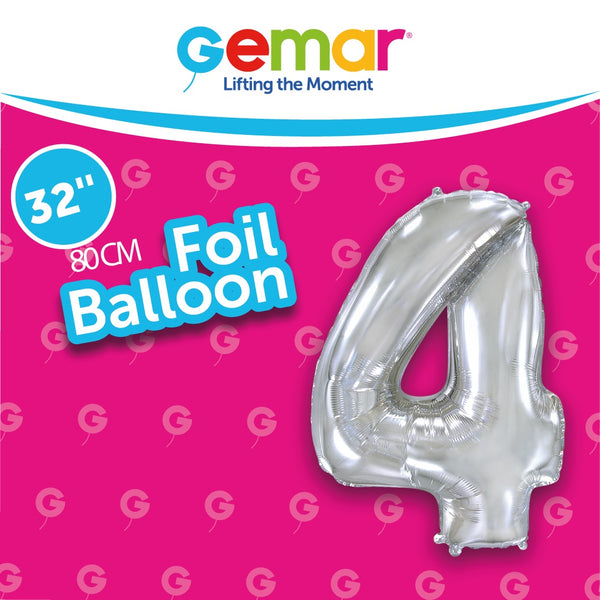 32” Number 4 Silver