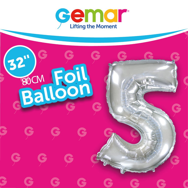 32” Number 5 Silver