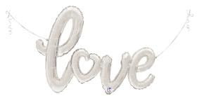 47” Love Script Silver Foil Balloon Kit - Single Pack