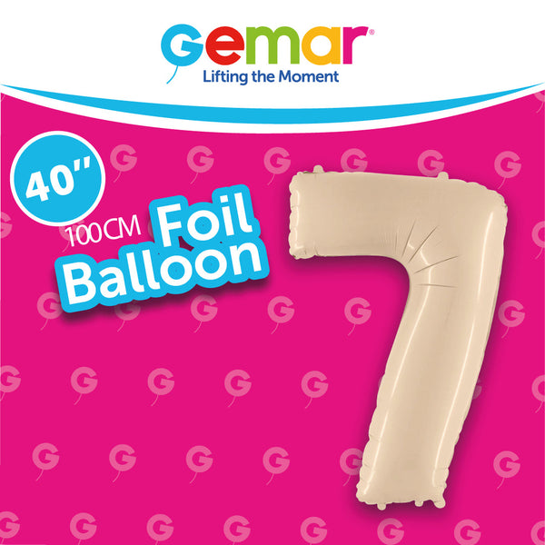 40” Number 7 Satin Cream Foil Balloon - 171075