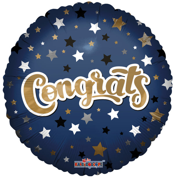 18” Congrats Stars Matte Foil Balloon