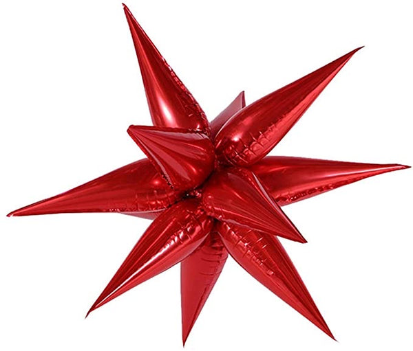 Starburst Red 3D Foil Balloon Large 26”