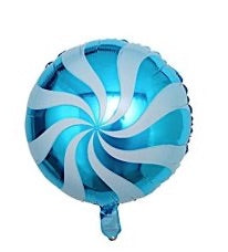 18” Swirl Candy Foil Balloon - Blue