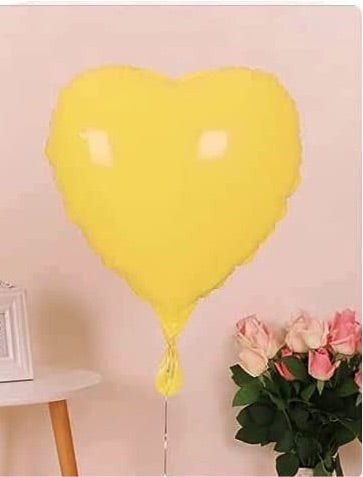 18” Yellow Heart Macaron Foil Balloon