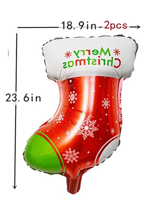 23” Star Socks  Red / Green Foil Balloon