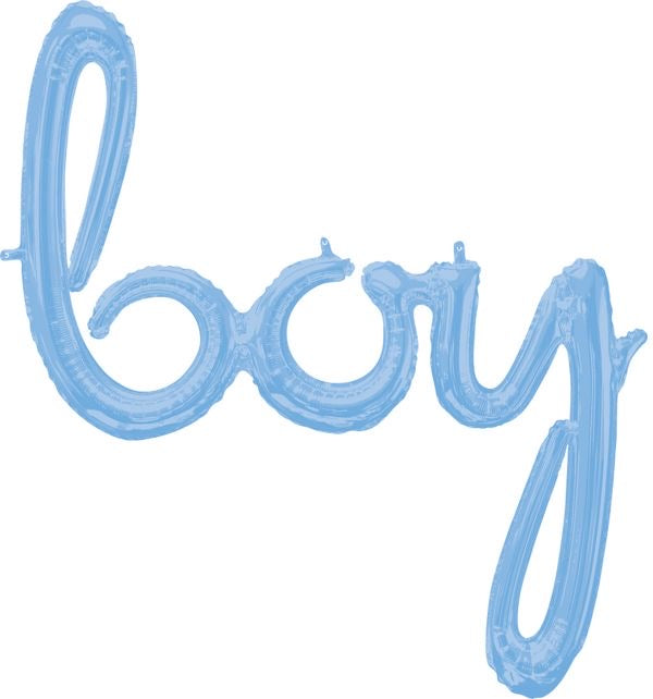 Script Phrase Boy Pastel Blue 29” -  (Single Pack)