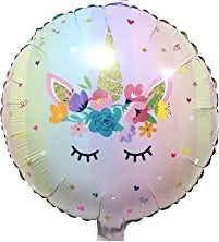 18” Gold Unicorn Face Round Foil Balloon